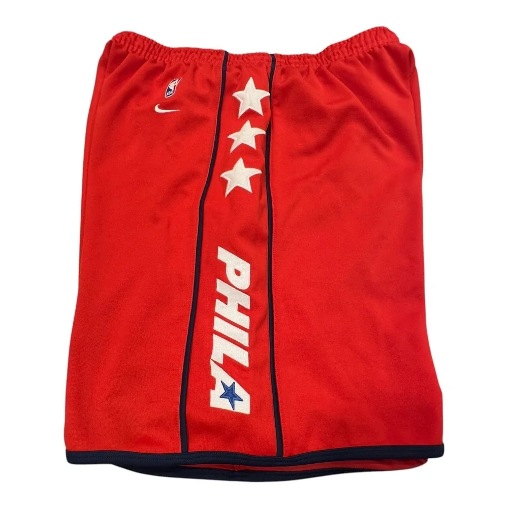 Nike Philadelphia 76ers Basketball Shorts Mens XXL Red NBA Stars PHILA Logo
